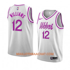 Maillot NBA Minnesota Timberwolves C. J. Williams 12 2018-19 Nike Blanc Swingman - Homme